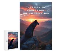 Puzzles pour Adultes Best View Motivation Wolf at Sunset Puzzles pour Adultes, Jouet, Décoration Murale, Décoration Intérieure, Idéal comme Cadeau 1000 PCS