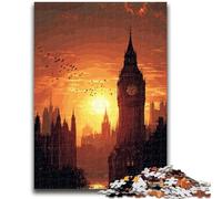 Puzzles pour Adultes Big Ben, Londres, Jeu Familial Anti-Stress, défi Difficile, Une œuvre d'art pour Les 14 Ans et Plus 26X38CM