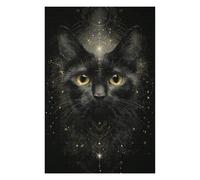 Puzzles pour Adultes Black Cat Mystic Art Print Puzzles pour Adolescents, Jouets Anti-Stress, Décoration Murale, Cadeaux Uniques pour Anniversaire Et Noël 1000pcs(75x50cm)