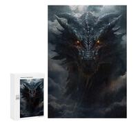 Puzzles pour Adultes Black Dragon in Clouds Puzzle pour Adultes, Jeu Familial, Défi Difficile, Cadeaux pour Les Amis Et La Famille 300 PCS