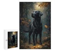 Puzzles pour Adultes Black Labrador in Autumn Forest Puzzles pour Adolescents, Jouets Anti-Stress, Décoration Murale, Cadeaux Uniques pour Anniversaire Et Noël 1000 PCS