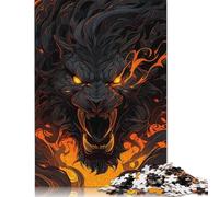 Puzzles pour Adultes Black Lion Goes Beast Mode Puzzles de 500 pièces pour Adultes Puzzle en Bois Âge 18 Ans et Plus Jeu Stimulant (52x38cm)