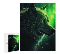 Puzzles pour Adultes Black Wolf Green Eyes Puzzles pour Adultes - Jeux De Détente - Défi Difficile À Relever 500 PCS