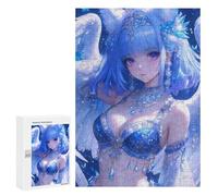 Puzzles pour Adultes Blue-Haired Angel with Win Puzzle pour Adultes, Jeu De Réflexion, Une Œuvre d'art, Activités Amusantes À La Maison, 300 PCS