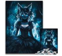 Puzzles pour Adultes Blueeyed Anime Wolf Girl 1000 pièces Parfaits pour la décoration intérieure Les Anniversaires Les Vacances et Les Cadeaux 1000 pièces (75 x 50 cm)