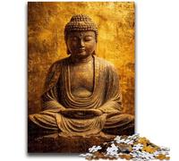 Puzzles pour Adultes Bouddha doré, Jouets éducatifs, décoration intérieure Unique et Cadeaux pour Les 14 Ans et Plus, 26x38cm