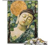 Puzzles pour Adultes Bouddha endormi 1000 pièces, Jeux éducatifs et Difficiles, Jouets à Faire soi-même avec Affiche et fiche de Questions Assorties, pour Les 14 Ans et Plus (50x75cm)