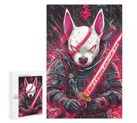 Puzzles pour Adultes Bull Terrier Dog Samurai Warrior Puzzles pour Adultes, Jeux De Société, Cadeaux pour Femmes, Idéal comme Cadeau 1000 PCS