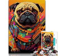 Puzzles pour Adultes Bulldogs mécaniques 1000 pièces, Aidez Le Cerveau à exercer des Jouets addictifs pour cultiver la Patience, Jeu de défi Unique 75x50cm