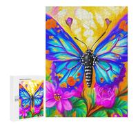 Puzzles pour Adultes Butterfly on A Yellow Puzzles Anti-Stress pour Adultes - Décoration Parfaite - Difficile Et Stimulant 500 PCS