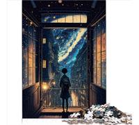 Puzzles pour Adultes Cadeaux Puzzle 1000 pièces fenêtre étoile Planche 100% recyclée de qualité supérieure pour Adultes et Enfants de 10 Ans et Plus et Le Puzzle (26 x 38 cm)