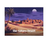 Puzzles pour Adultes, Cadeaux Sahara Desert Morocco Night Landscape Puzzles pour Adultes, Jeux De Société, Découpe De Précision, Cadeau d'anniversaire, Cadeaux, 52x38cm/1000pcs