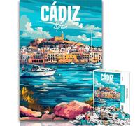 Puzzles pour Adultes Cadix, Espagne, 1000 pièces, Cadeaux pour Adultes, Jeux familiaux, Cadeaux d'anniversaire Défi Haute difficulté 75x50cm