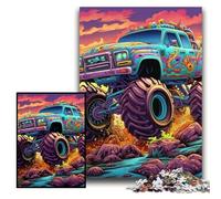 Puzzles pour Adultes Camion psychédélique Puzzle en Carton 26x38cm Cadeau de Vacances Parfait pour Noël, Halloween, Pâques, Nouvel an