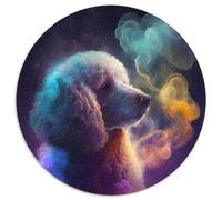 Puzzles pour Adultes Caniche Nébuleuse 1000 pièces Puzzle Rond 1000 pièces Activité familiale, Casse-tête, Décoration intérieure, Cadeau de Vacances 67,5 x 67,5 cm