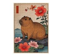 Puzzles pour Adultes Capybara Japanese Art Puzzle pour Adultes - Jeu Manuel - Améliore La Mémoire - Cadeaux d'anniversaire Et Cadeaux Uniques 38x26cm/1000pcs