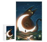 Puzzles pour Adultes Cat and The Magic Moon Puzzle pour Adultes - Décoration Murale - Idéal comme Cadeau 1000 PCS