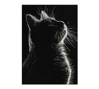 Puzzles pour Adultes Cat Dark Facing Upwards Puzzle pour Adultes - Jeu Anti-Stress - Décoration Murale - Cadeau Stimulant 38x26cm/1000pcs