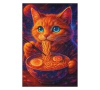 Puzzles pour Adultes Cat Eating Ramen in Space Puzzle pour Adultes - Jeu Manuel - Améliore La Mémoire - Cadeaux d'anniversaire Et Cadeaux Uniques 75x50cm/1000pcs