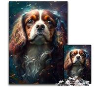 Puzzles pour Adultes Cavalier King Charles Spaniel 1000 pièces Puzzles Difficiles pour Adultes Idéal pour Les Amoureux, Cadeau Parfait pour Noël, Nouvel an, Saint-Valentin 26x38cm/10,23x14,96 Pouces