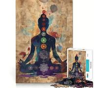 Puzzles pour Adultes Chakras à l'aquarelle,1000 pièces,pour développer la mémoire,ludique,Haute précision,découpe Parfaite,Facile à Apprendre,pour Toute la Famille (38x52cm)