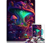 Puzzles pour Adultes Champignons Trippy Puzzles pour Adolescents 1000 pièces Jeu Stimulant pour Tous Les âges pour Femmes Cadeaux pour Hommes (38x26cm)