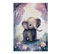 Puzzles pour Adultes Charming Elephant in Blossom Forest Puzzle pour Adultes - Jeu Anti-Stress - Décoration Murale - Cadeau Stimulant 38x26cm/1000pcs
