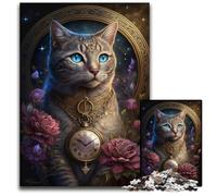 Puzzles pour Adultes Chat 1000 pièces Puzzles impossibles pour Adultes Design Complexe pour Adolescents, décoration DIY et Divertissement Stimulant pour Le Cerveau 50x75cm/19,68x29,52 Pouces