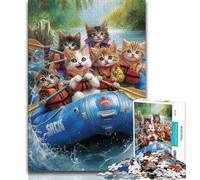 Puzzles pour Adultes Chat à la dérive 1 000 pièces Cadeau d'anniversaire décoration Murale pour Adultes à partir de 14 Ans (50x75cm)