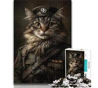 Puzzles pour Adultes Chat Guerrier 1000 pièces Puzzles pour Adultes et Adolescents, Cadeaux pour Amis et Famille pour Les 14 Ans 50x75cm