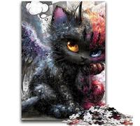 Puzzles pour Adultes Chaton Diable Difficile à compléter mais Amusant et Humoristique Décoration d'intérieur Unique et Cadeaux 26x38cm