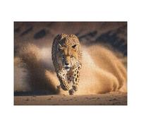 Puzzles pour Adultes Cheetah Running on Camera Jeu De Puzzle Et Casse-tête pour Adultes, Cadeau d'anniversaire Idéal 1000pcs(52x38cm)