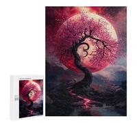 Puzzles pour Adultes Cherry Blossom Moonlight Puzzles pour Adultes - Décoration Murale - Cadeaux Souvenirs pour Vos Proches 500 PCS