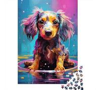 Puzzles pour Adultes Chien de Berger psychédélique 1000 pièces Puzzle en Bois Puzzle adapté aux Adultes pour la décoration de la Maison 1000 pièces (75 x 50 cm)