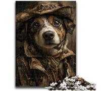 Puzzles pour Adultes Chien détective, Jeu Familial Anti-Stress, défi Difficile, Une œuvre d'art pour Les 14 Ans et Plus 26X38CM