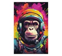 Puzzles pour Adultes Chimpanzee Astronaut Space Suit Puzzle pour Adultes, Décoration Murale, Découpe De Précision, Cadeaux d'anniversaire Et Cadeaux Uniques 1000pcs(75x50cm)