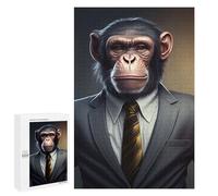 Puzzles pour Adultes Chimpanzee in Formal Attire Puzzles pour Adultes, Jouet, Décoration Murale, Décoration Intérieure, Idéal comme Cadeau 1000 PCS
