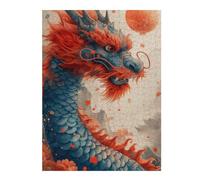 Puzzles pour Adultes Chinese Dragon Art Print Puzzles Jeux Relaxants Découpe De Précision Cadeaux pour Les Amis Et La Famille 1000pcs(52x38cm)