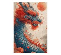 Puzzles pour Adultes Chinese Dragon Art Print Puzzles pour Adolescents, Jouets Anti-Stress, Décoration Murale, Cadeaux Uniques pour Anniversaire Et Noël 1000pcs(75x50cm)