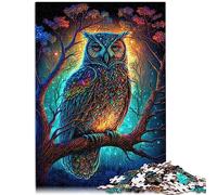 Puzzles pour Adultes Chouette Nuit 1000 pièces Puzzle Jouets Puzzles pour Les 12 Ans Puzzles en Carton Activité familiale Taille : 26x38cm