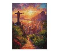 Puzzles pour Adultes Christ The Redeemer Sunset-1 Puzzles Jeux Relaxants Découpe De Précision Cadeaux pour Les Amis Et La Famille 1000pcs(52x38cm)