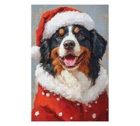 Puzzles pour Adultes Christmas Bernese Mountain Dog Puzzles Jeux Relaxants Découpe De Précision Cadeaux pour Les Amis Et La Famille 1000pcs(75x50cm)