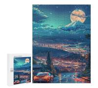 Puzzles pour Adultes City Lights Under Moonlit Sky Puzzle pour Adolescents Améliore La Mémoire Difficile Et Stimulant Idéal comme Cadeau 500 PCS