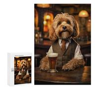 Puzzles pour Adultes Cockapoo Dog in The Pub Puzzles pour Adultes - Décoration Murale - Cadeaux Souvenirs pour Vos Proches 300 PCS