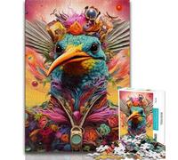 Puzzles pour Adultes Colibri psychédélique Puzzle Adulte Jeu Familial Anti-Stress Défi Difficile Convient aux Couples 26x38cm