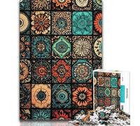 Puzzles pour Adultes Collage de Fleurs Mandalas 1 000 pièces Jouet éducatif et décompressant idéal comme Cadeau 75x50cm