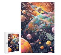 Puzzles pour Adultes Colorful Cosmic Planets Puzzles pour Adolescents Cadeau d'anniversaire Stimule Le Cerveau Jeu Stimulant Cadeaux 1000 PCS