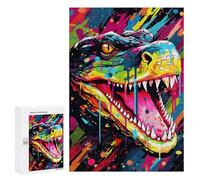 Puzzles pour Adultes Colorful Crocodile Art Print -1 Puzzles pour Adolescents : Améliorent La Mémoire. Chaque Pièce Est Unique - Jouets Et Jeux Éducatifs 300 PCS