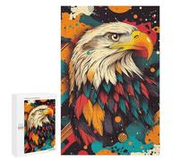 Puzzles pour Adultes Colorful Eagle Portrait Eagle Wall Art Puzzles pour Adultes - Décoration Murale - Cadeaux Souvenirs pour Vos Proches 1000 PCS