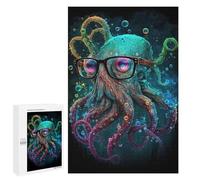 Puzzles pour Adultes Colorful Octopus with Glasses Art Print Puzzles pour Adolescents : Améliorent La Mémoire. Chaque Pièce Est Unique - Jouets Et Jeux Éducatifs 1000 PCS